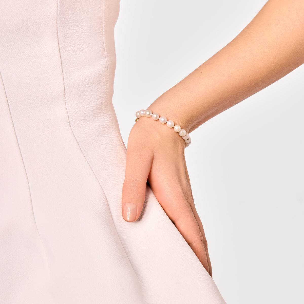 Bransoletka z pereł srebrna pozłacana