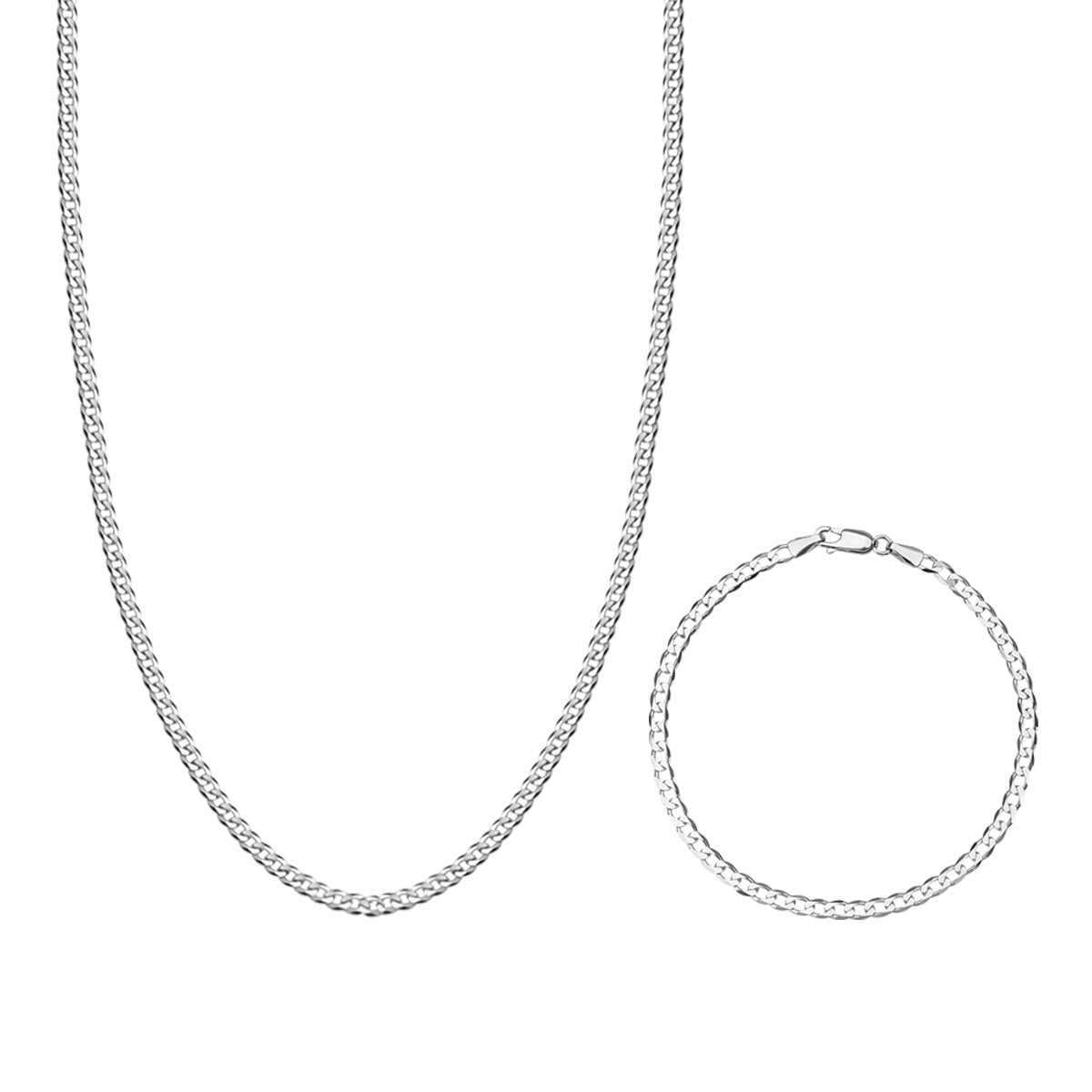 Komplet biżuterii męskiej - srebrny