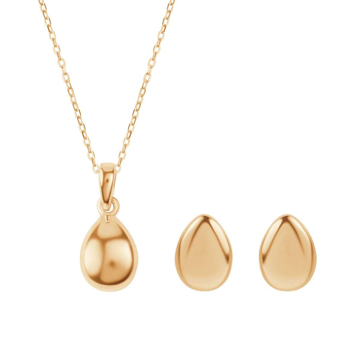 Komplet biżuterii srebrnej pozłacanej - łezki