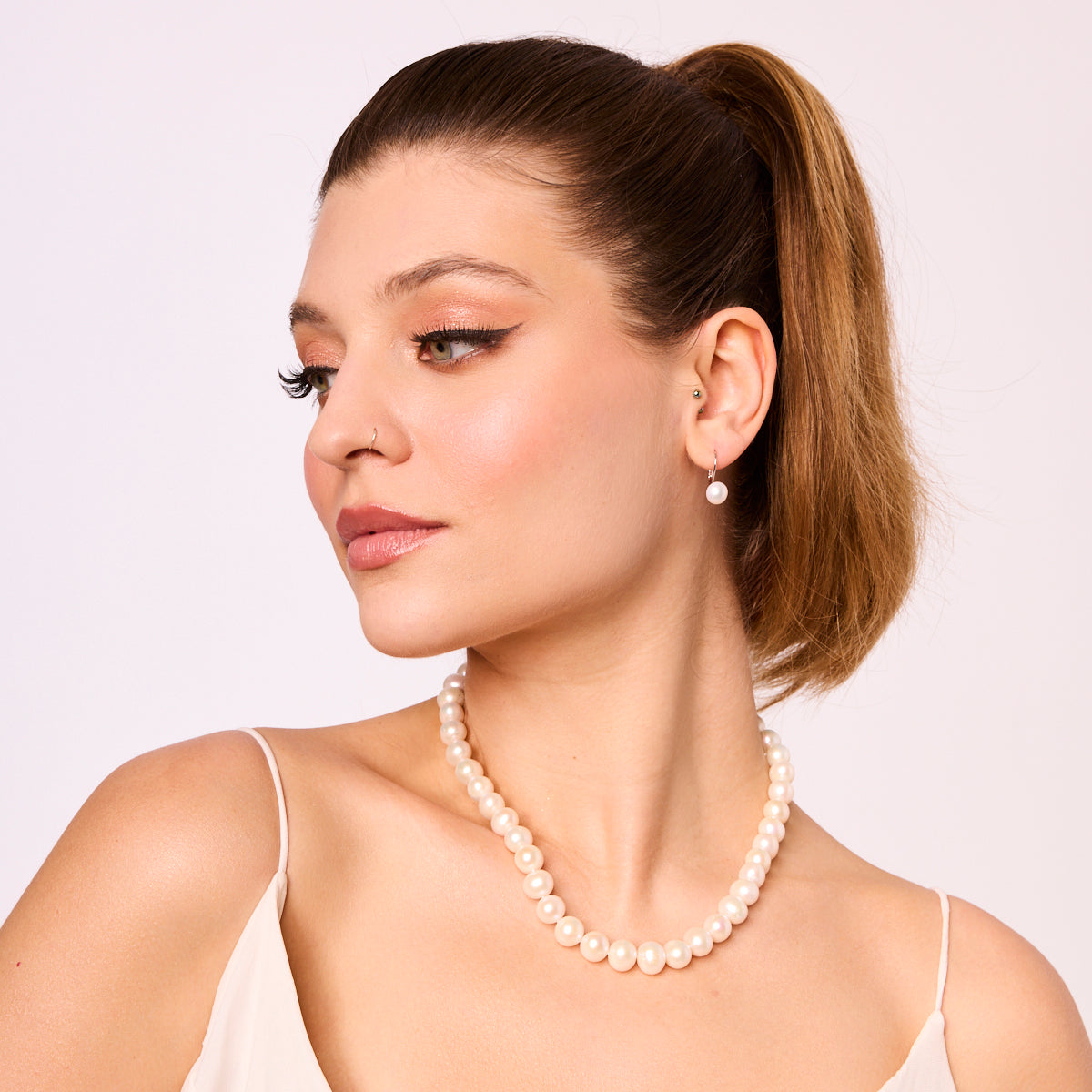 Kolczyki srebrne z perłami - Verona