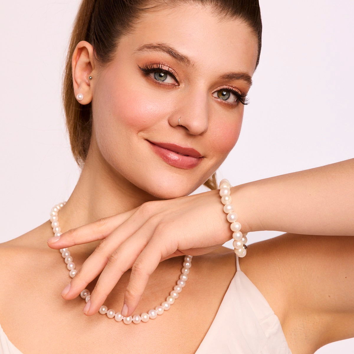 Bransoletka srebrna z pereł