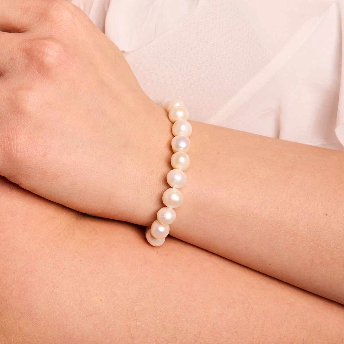 Bransoletka srebrna z pereł