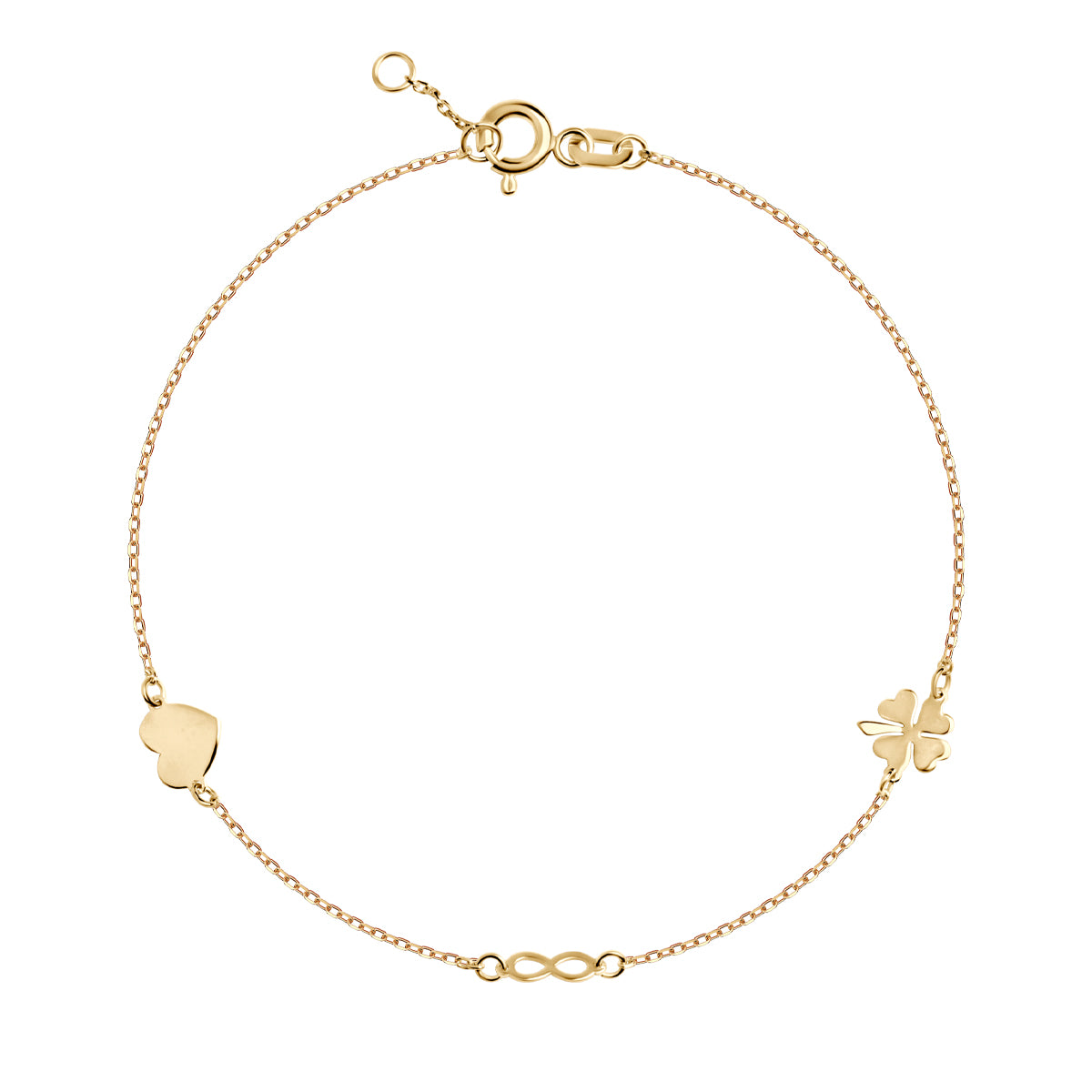 Komplet biżuterii złotej - na szczęście