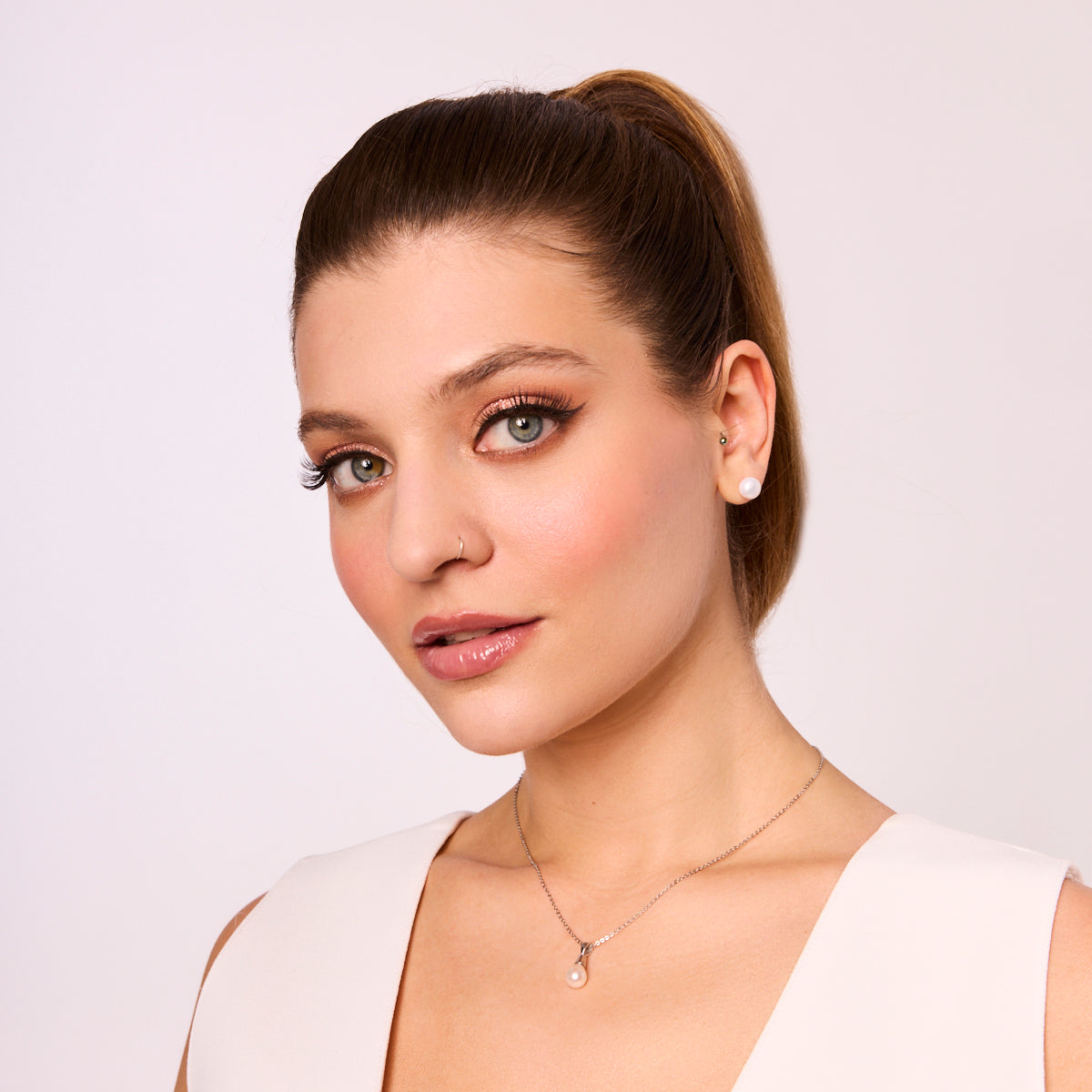 Kolczyki srebrne pozłacane z perłami