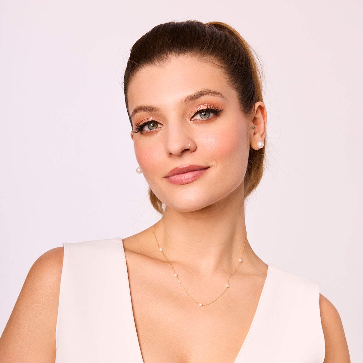 Kolczyki złote z perłami - Verona