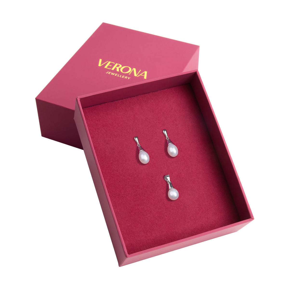 Komplet biżuterii srebrnej - perły