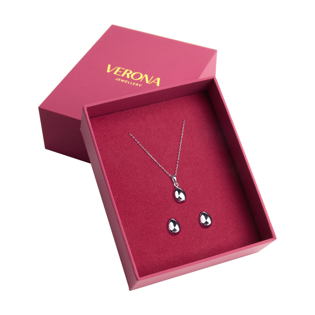 Komplet biżuterii srebrnej - łezki