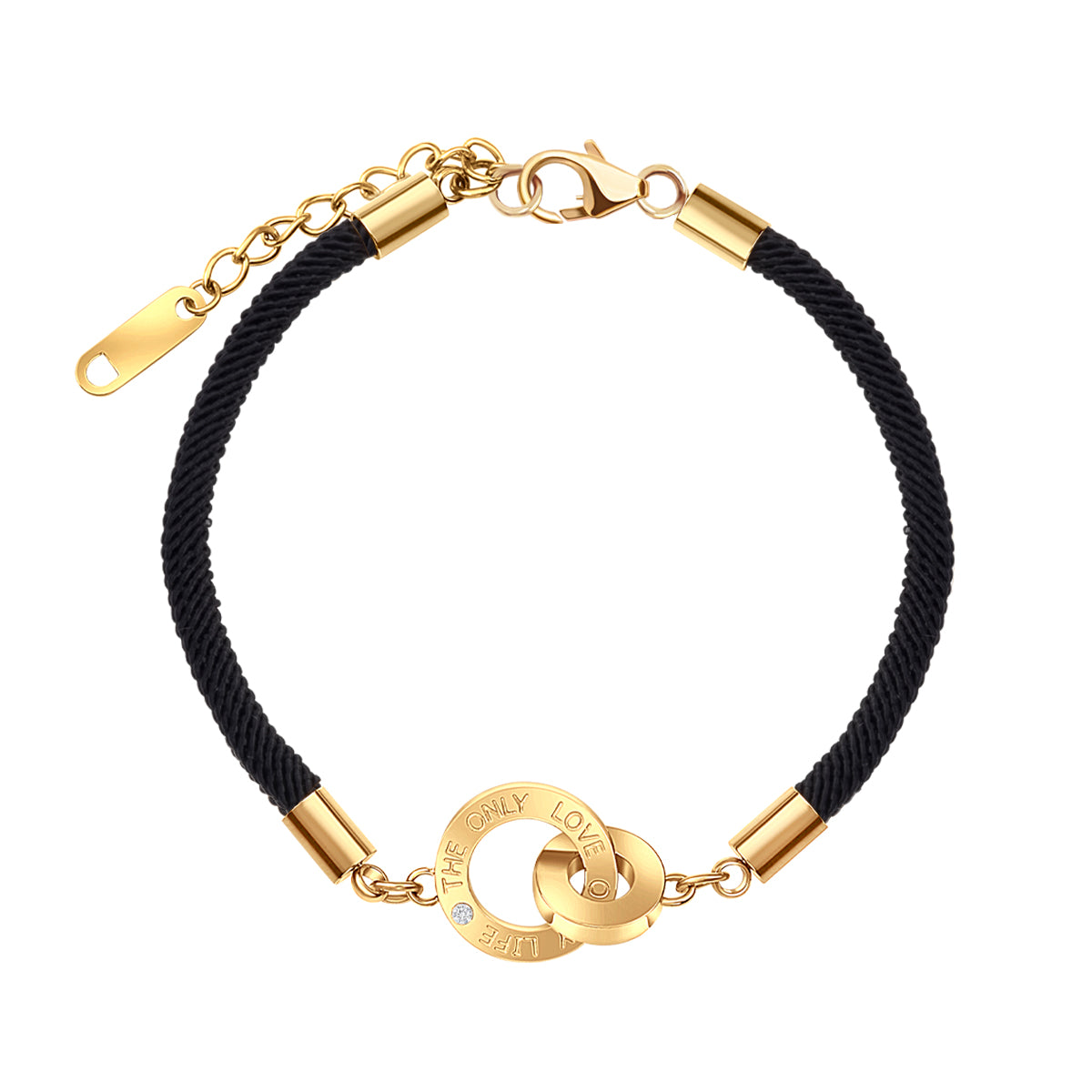 Bransoletka stalowa na sznurku - Moderno