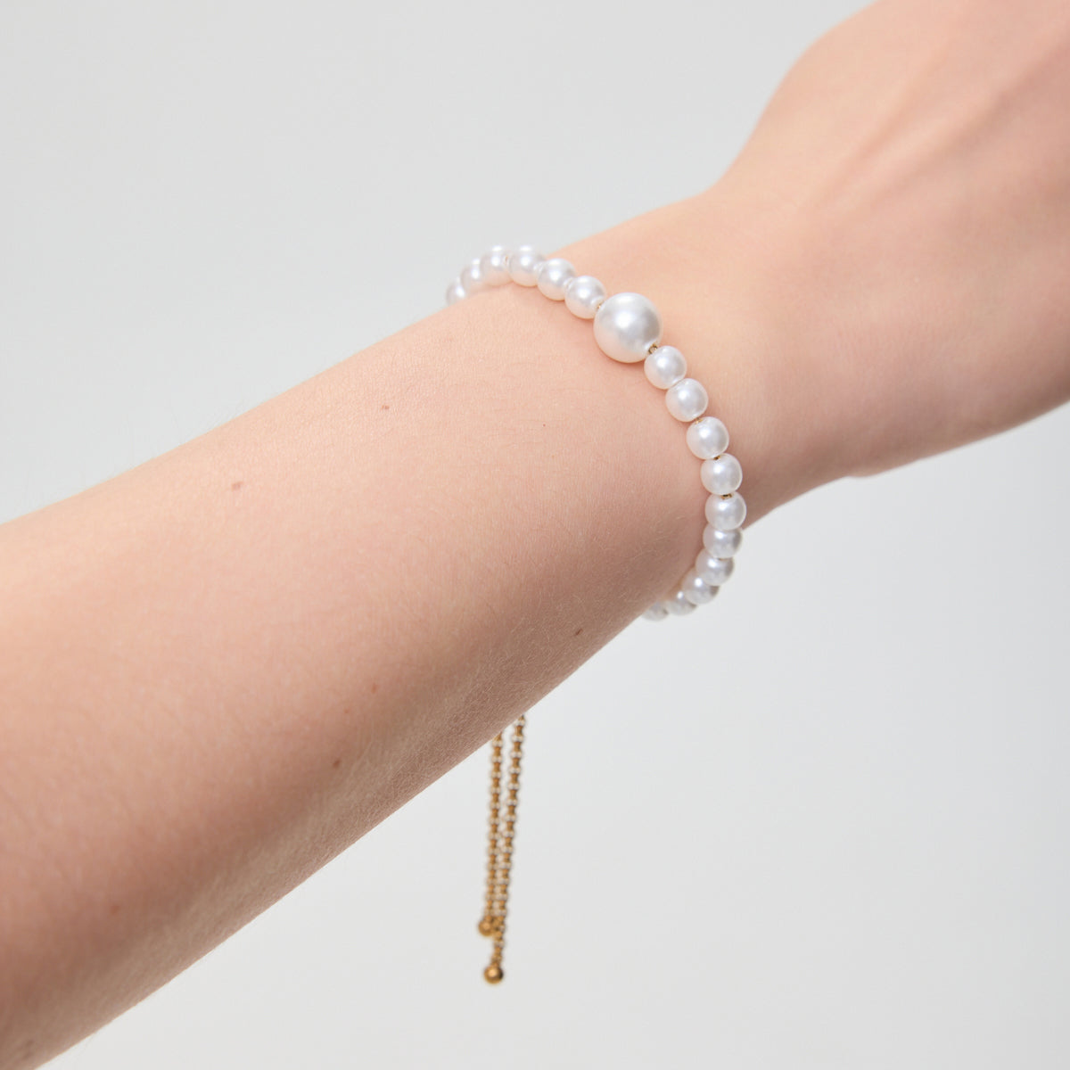 Bransoletka stalowa z imitacją pereł - Moderno