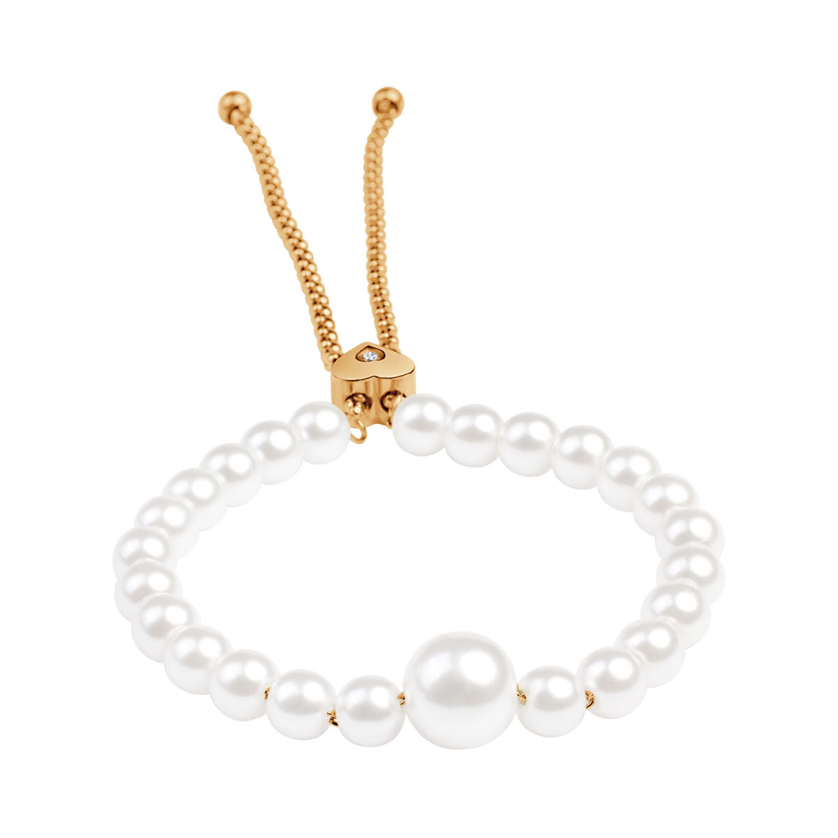 Bransoletka stalowa z imitacją pereł - Moderno