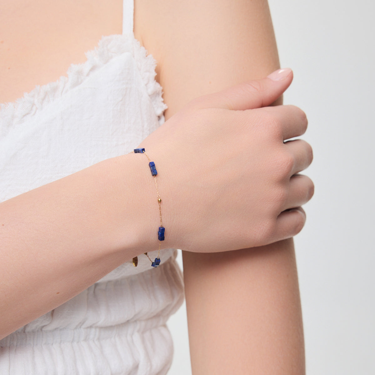 Bransoletka stalowa z lapis lazuli - Moderno