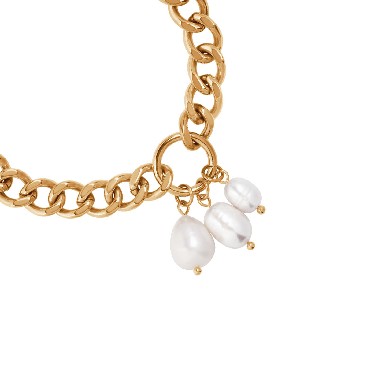 Bransoletka stalowa z perłami - Moderno