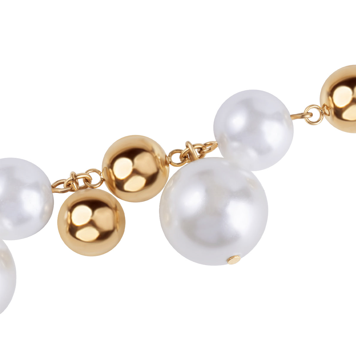 Bransoletka stalowa z imitacją pereł - kulki - Moderno