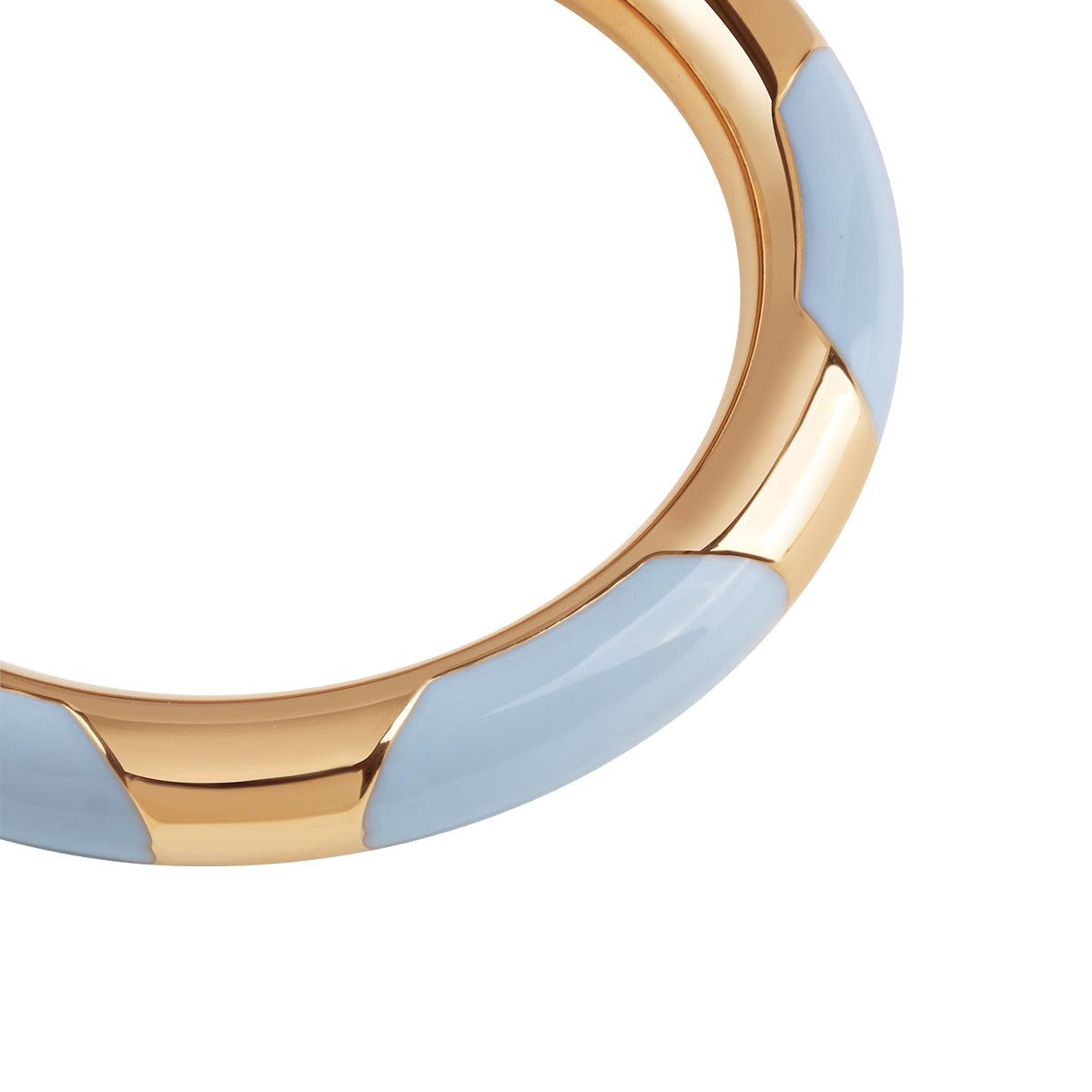 Bransoletka stalowa sztywna z błękitną emalią - Moderno