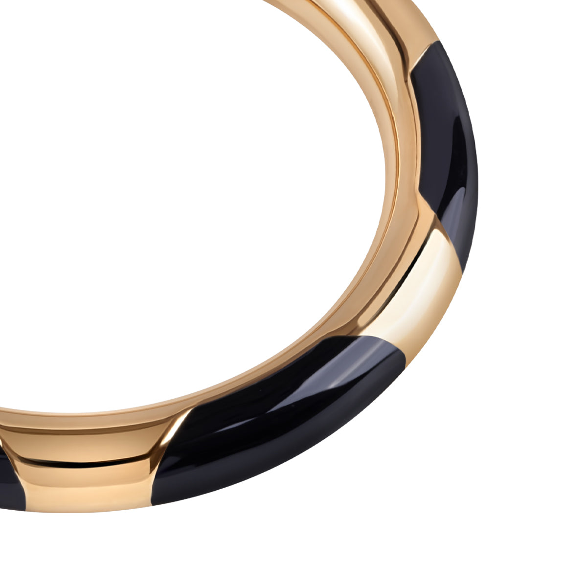 Bransoletka stalowa sztywna z czarną emalią - Moderno