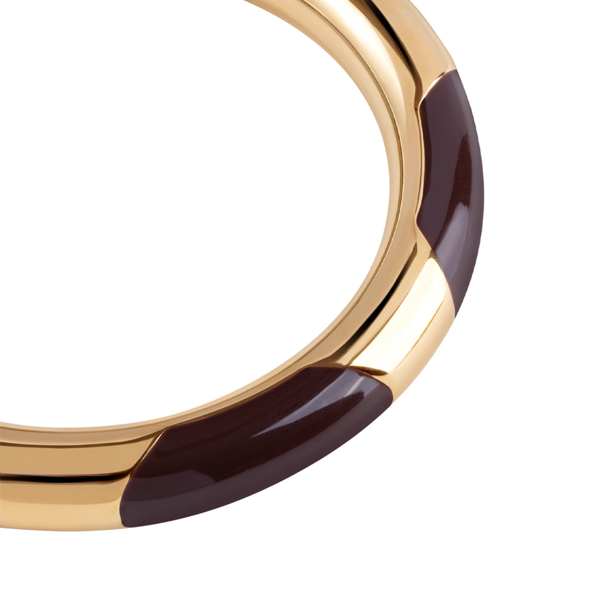 Bransoletka stalowa sztywna z bordową emalią - Moderno