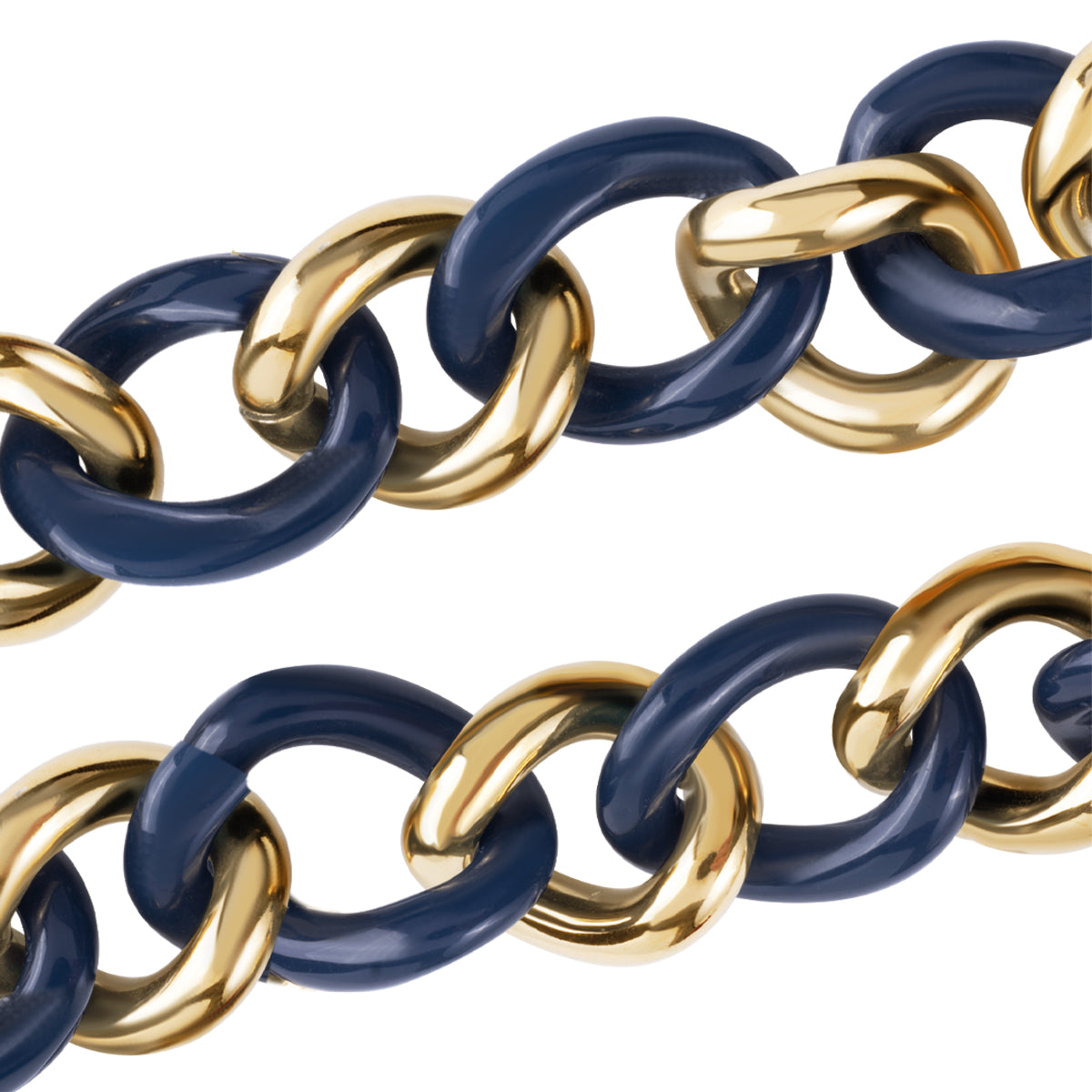 Bransoletka stalowa z granatową żywicą