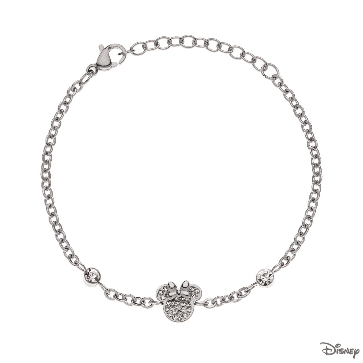 Bransoletka stalowa z cyrkoniami - Myszka Minnie - Disney