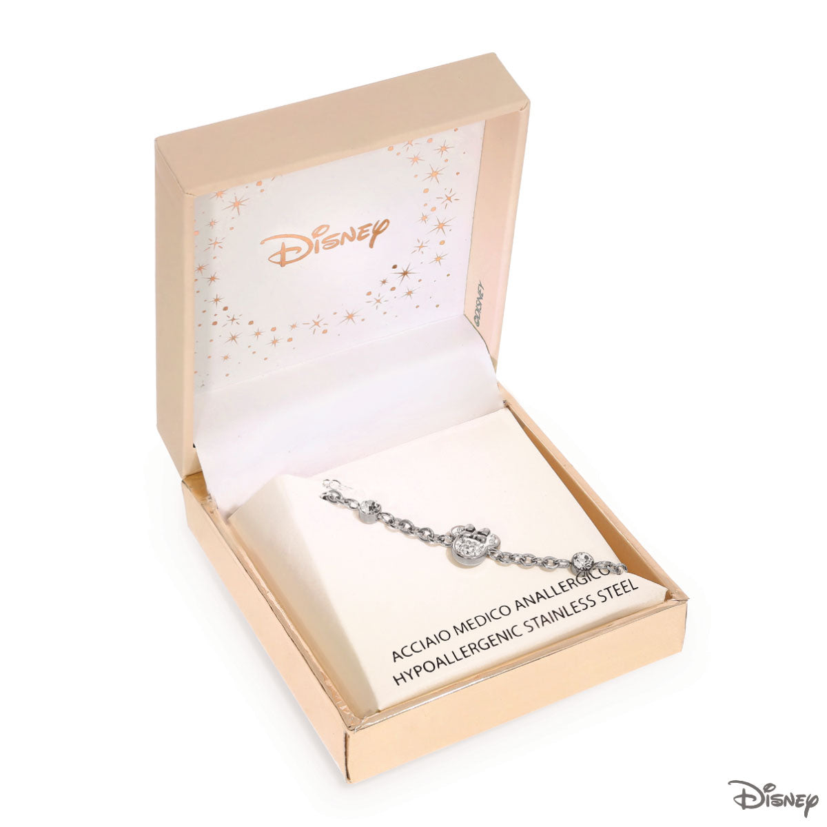 Bransoletka stalowa z cyrkoniami - Myszka Minnie - Disney