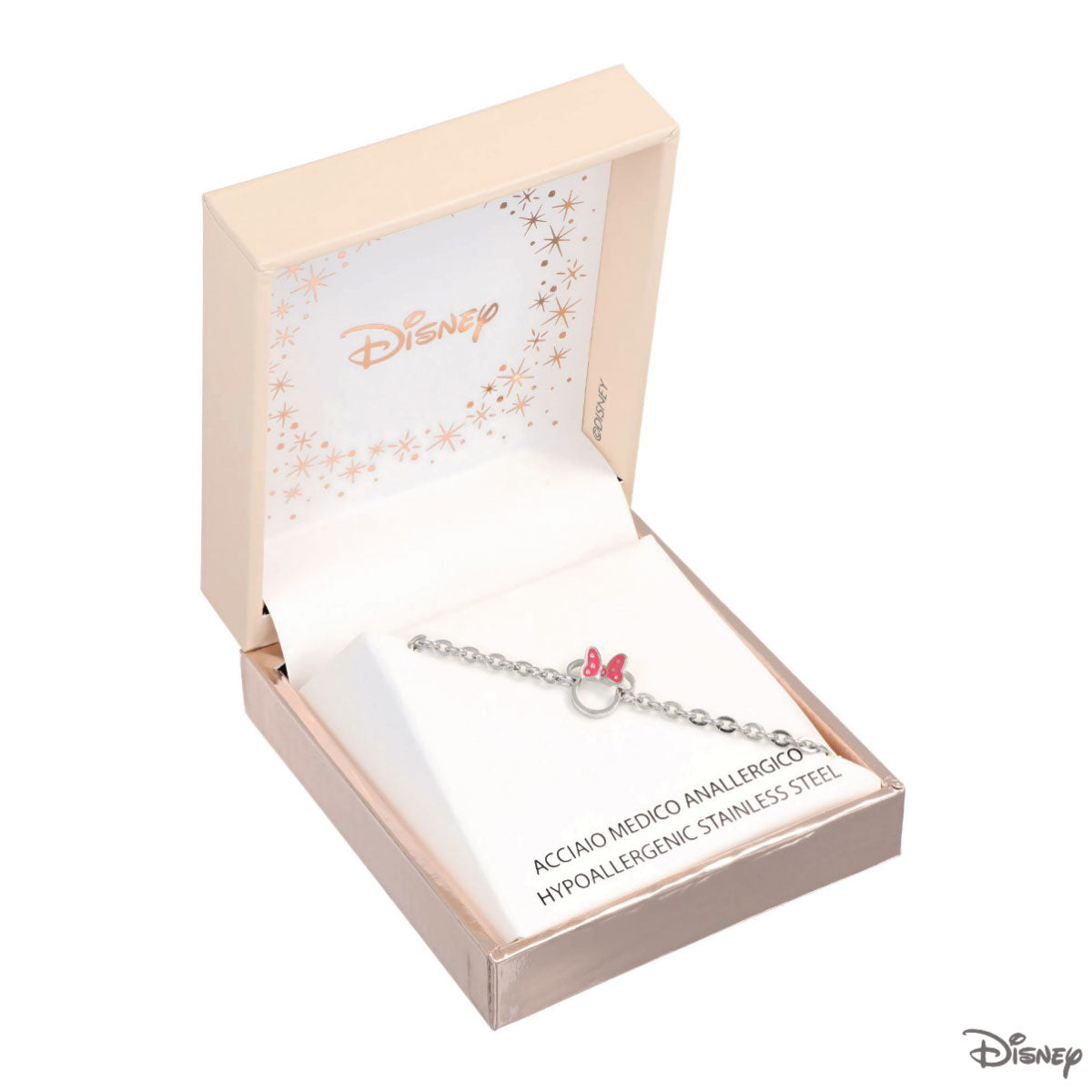 Bransoletka stalowa z emalią - Myszka Minnie - Disney