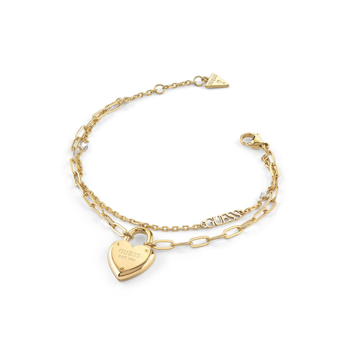 Bransoletka stalowa - serce - Guess 4G Crush