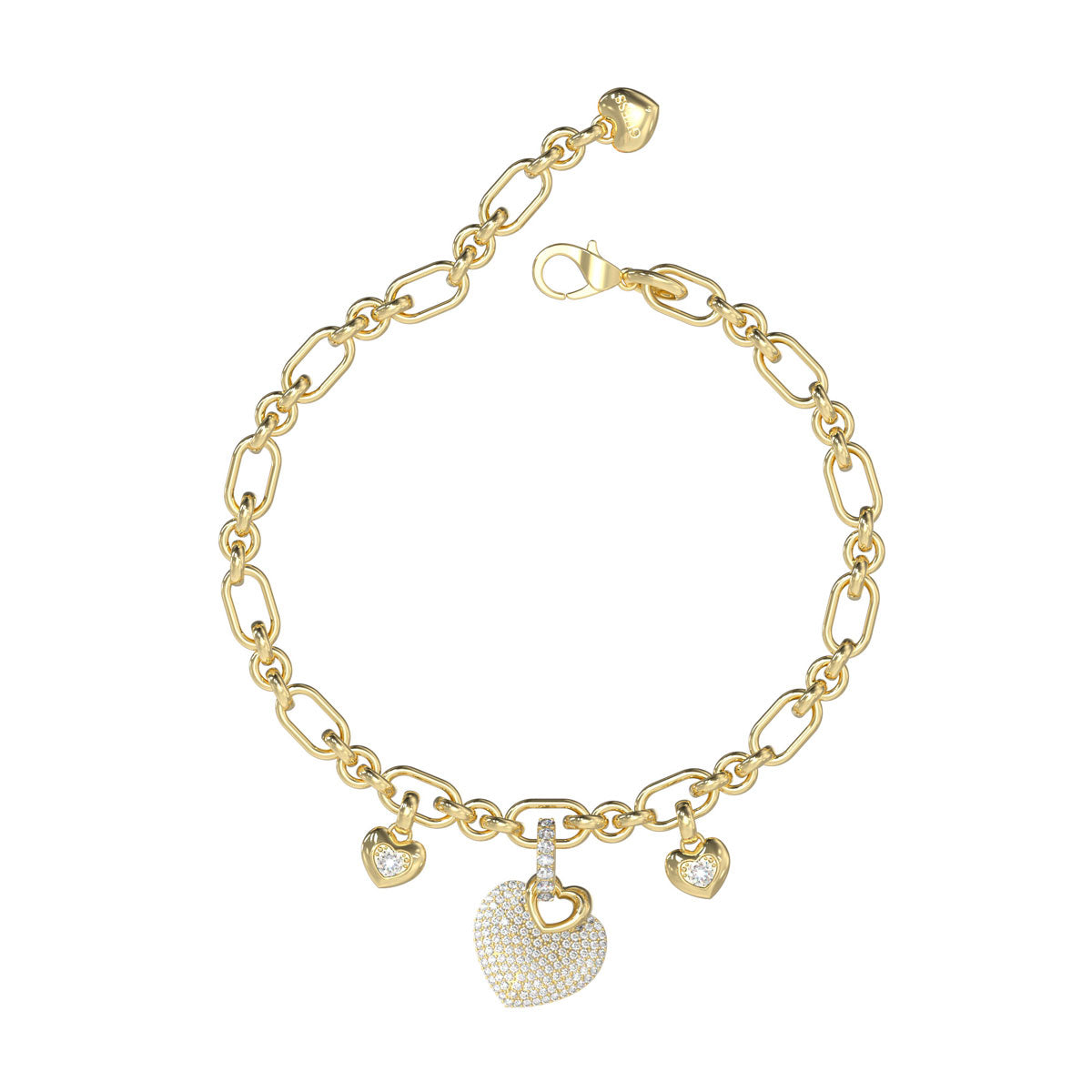 Bransoletka stalowa - serca - Guess Crazy In Love