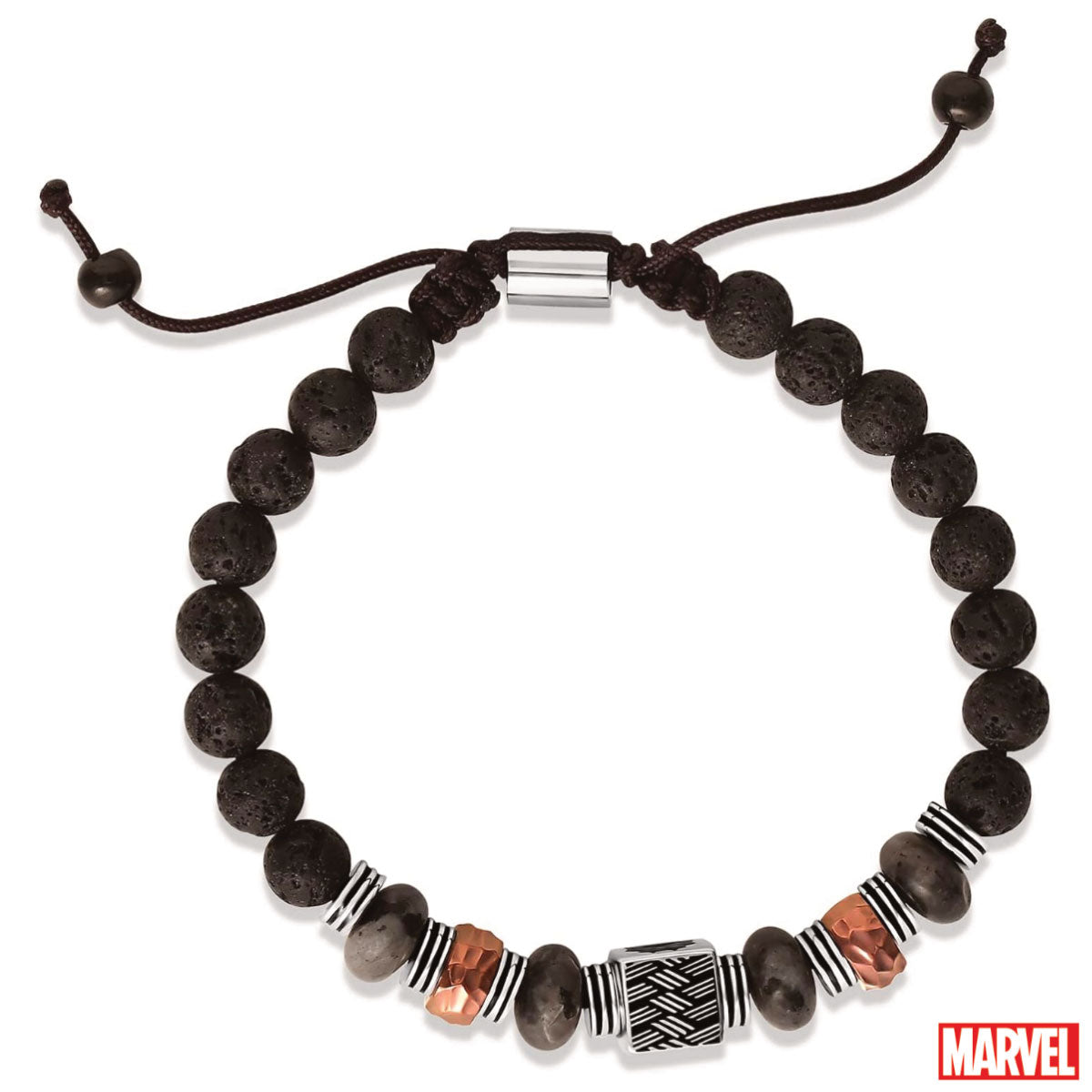 Bransoletka stalowa z lawą - Czarna Pantera - Marvel