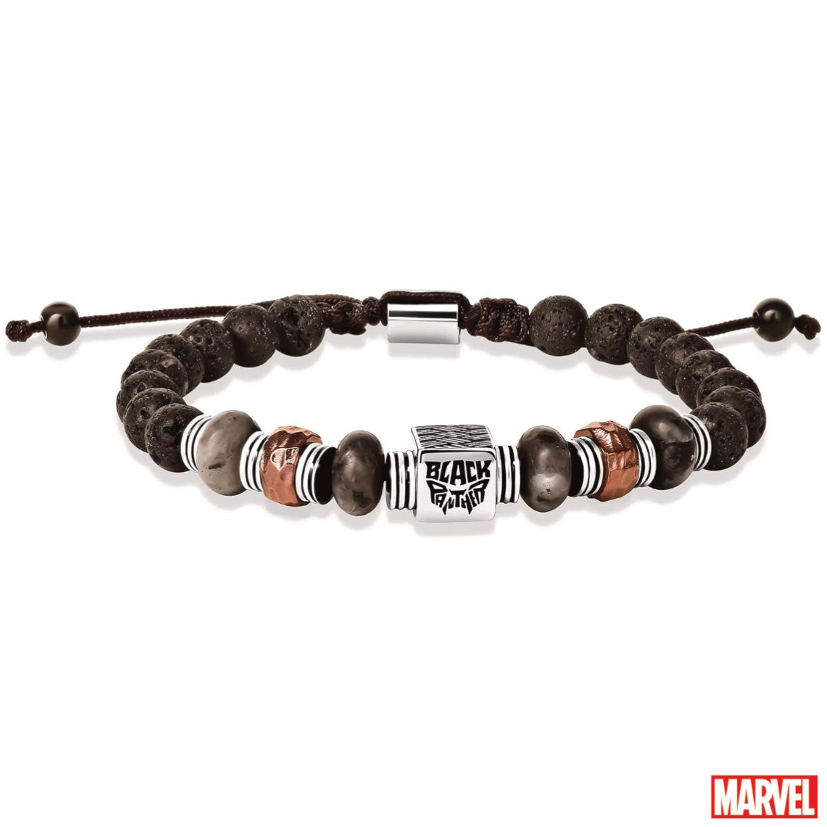 Bransoletka stalowa z lawą - Czarna Pantera - Marvel