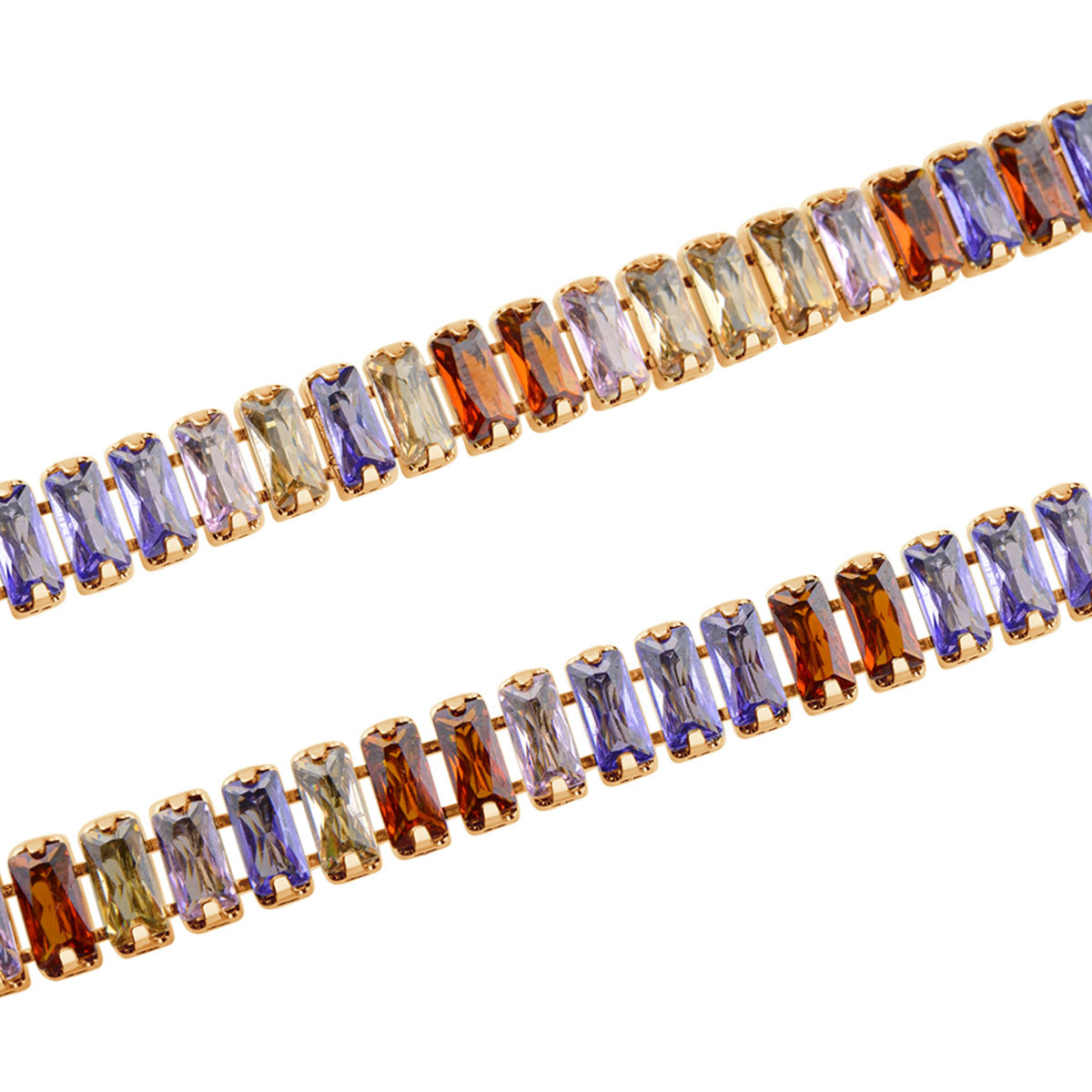 Bransoletka tenisowa stalowa z kolorowymi cyrkoniami - Moderno