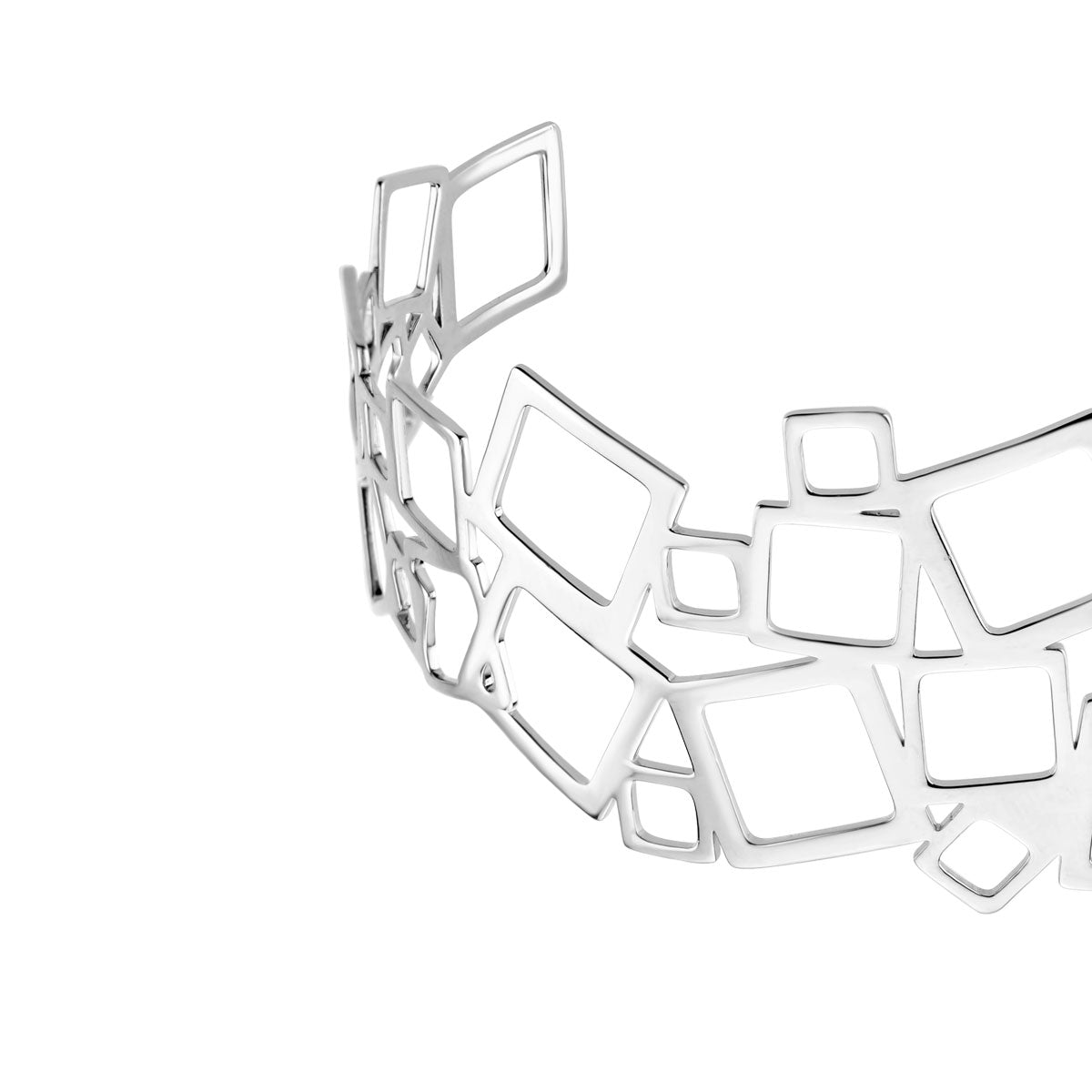 Bransoletka stalowa sztywna - geometryczna - Moderno - Verona