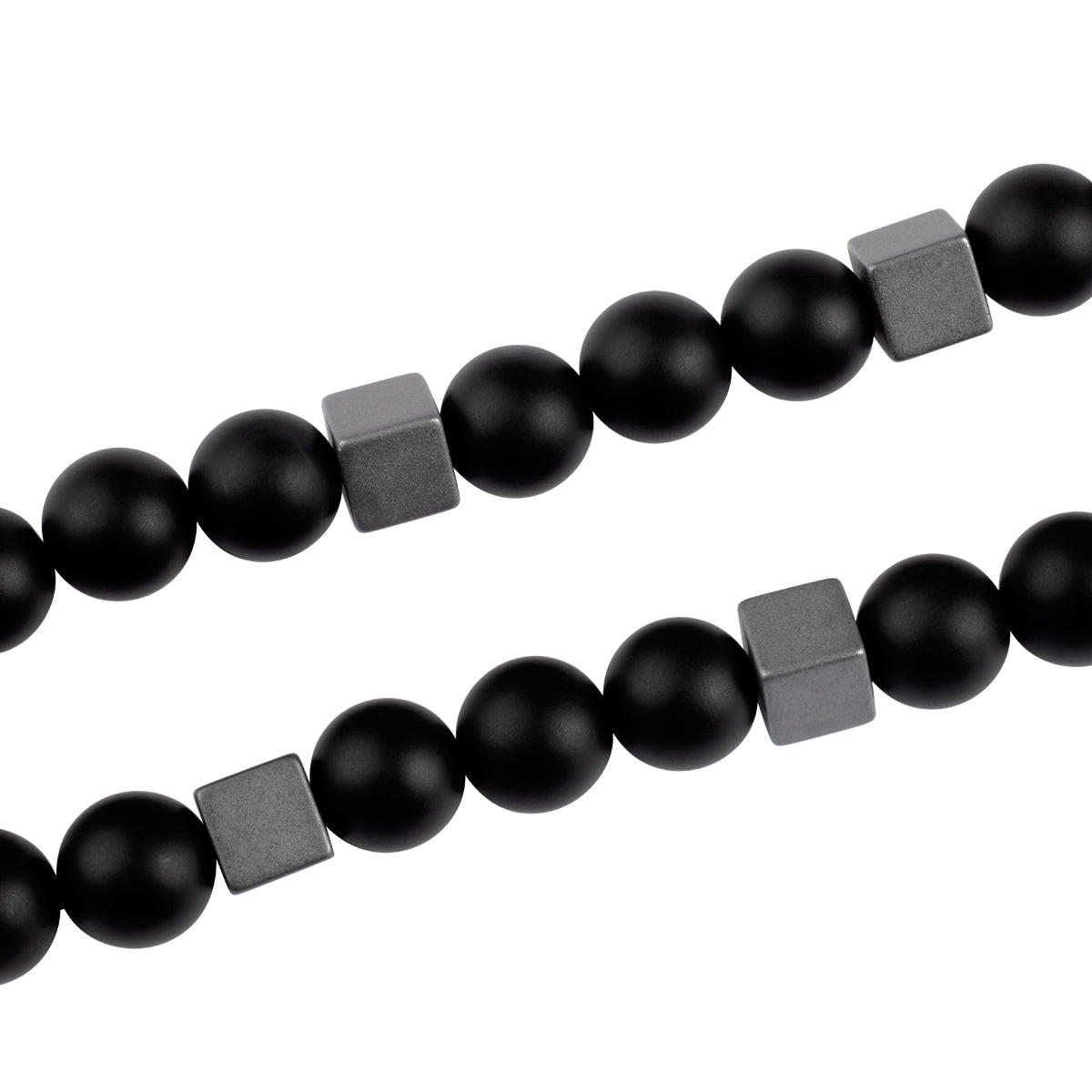 Bransoletka z hematytu i onyksu