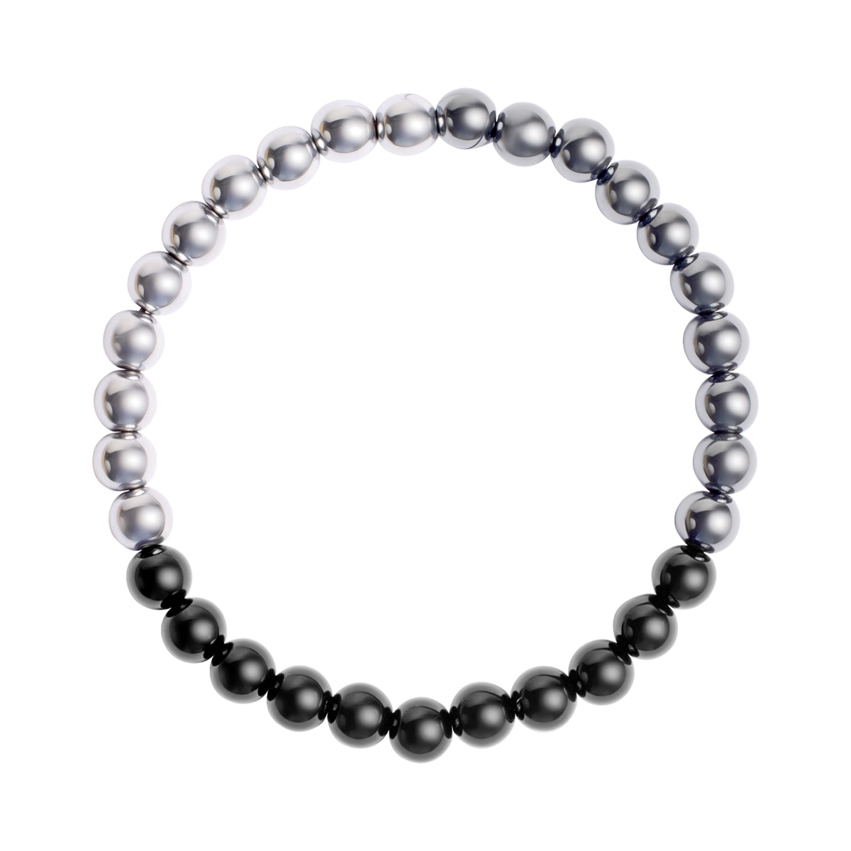 Bransoletka z hematytem i czarnym onyksem - kulki