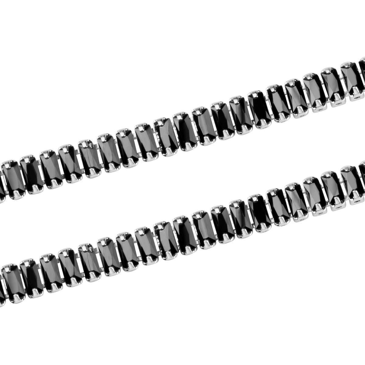 Bransoletka z mosiądzu z czarnymi cyrkoniami - Moderno