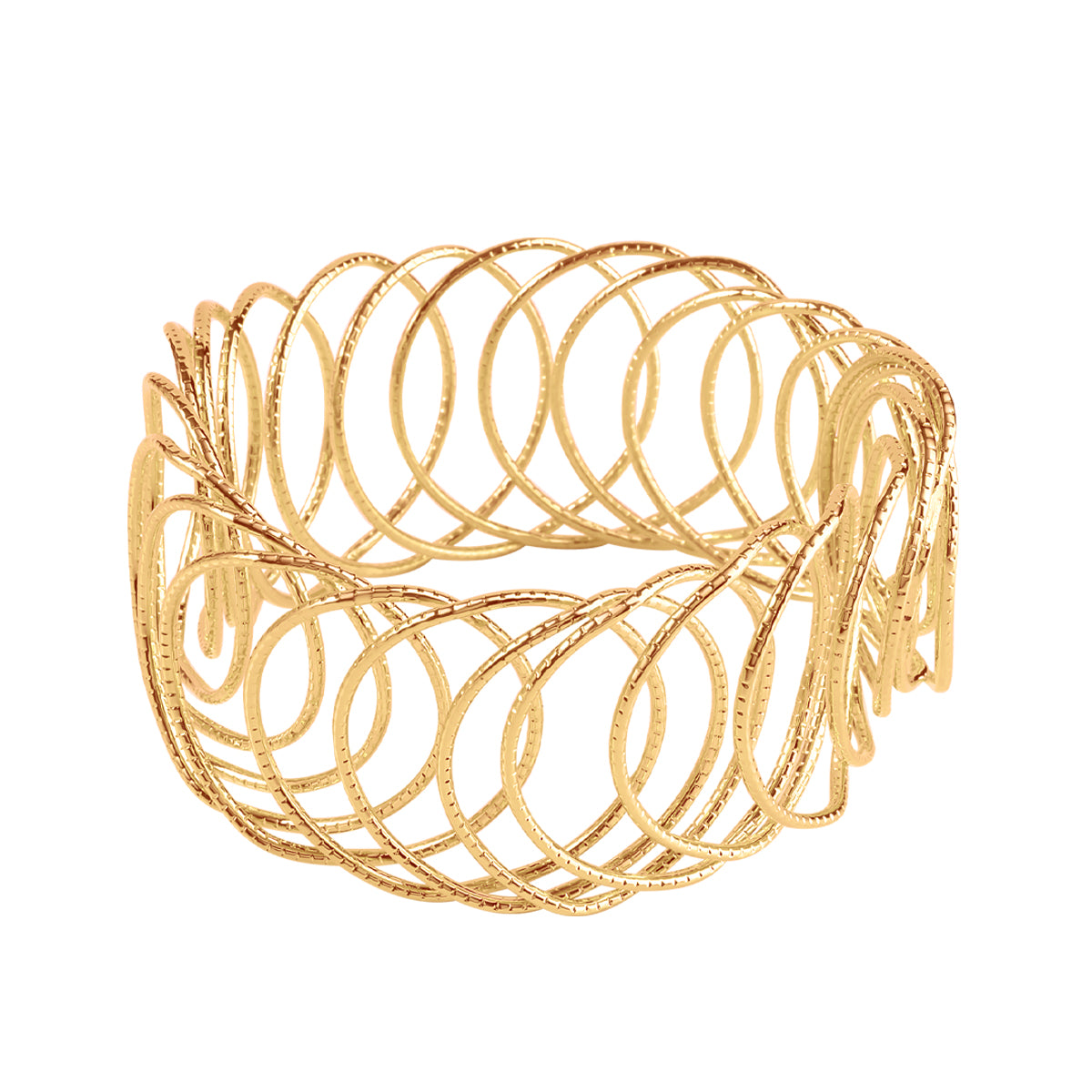 Bransoletka z mosiądzu pozłacanego - spirala - Moderno