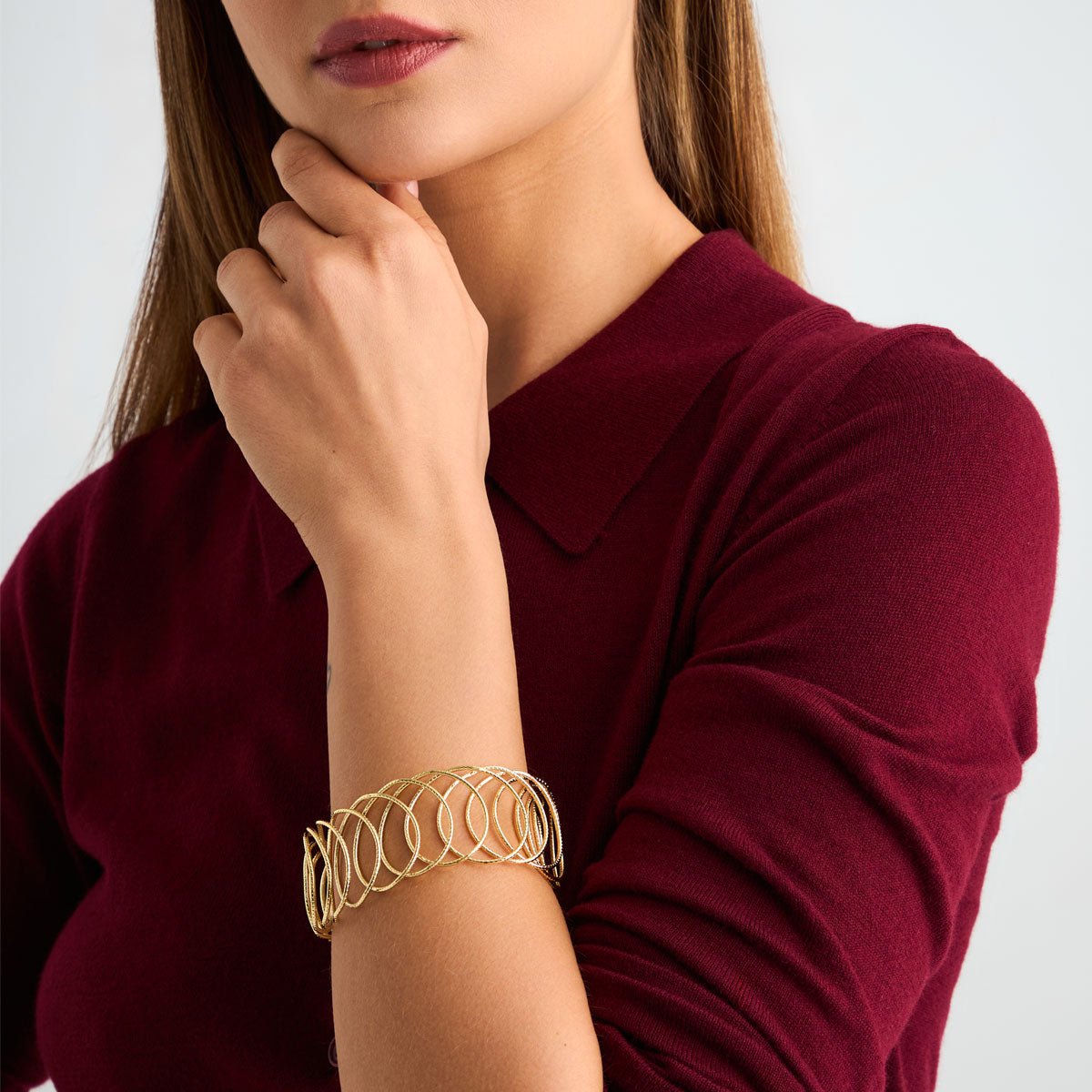 Bransoletka z mosiądzu pozłacanego - spirala - Moderno