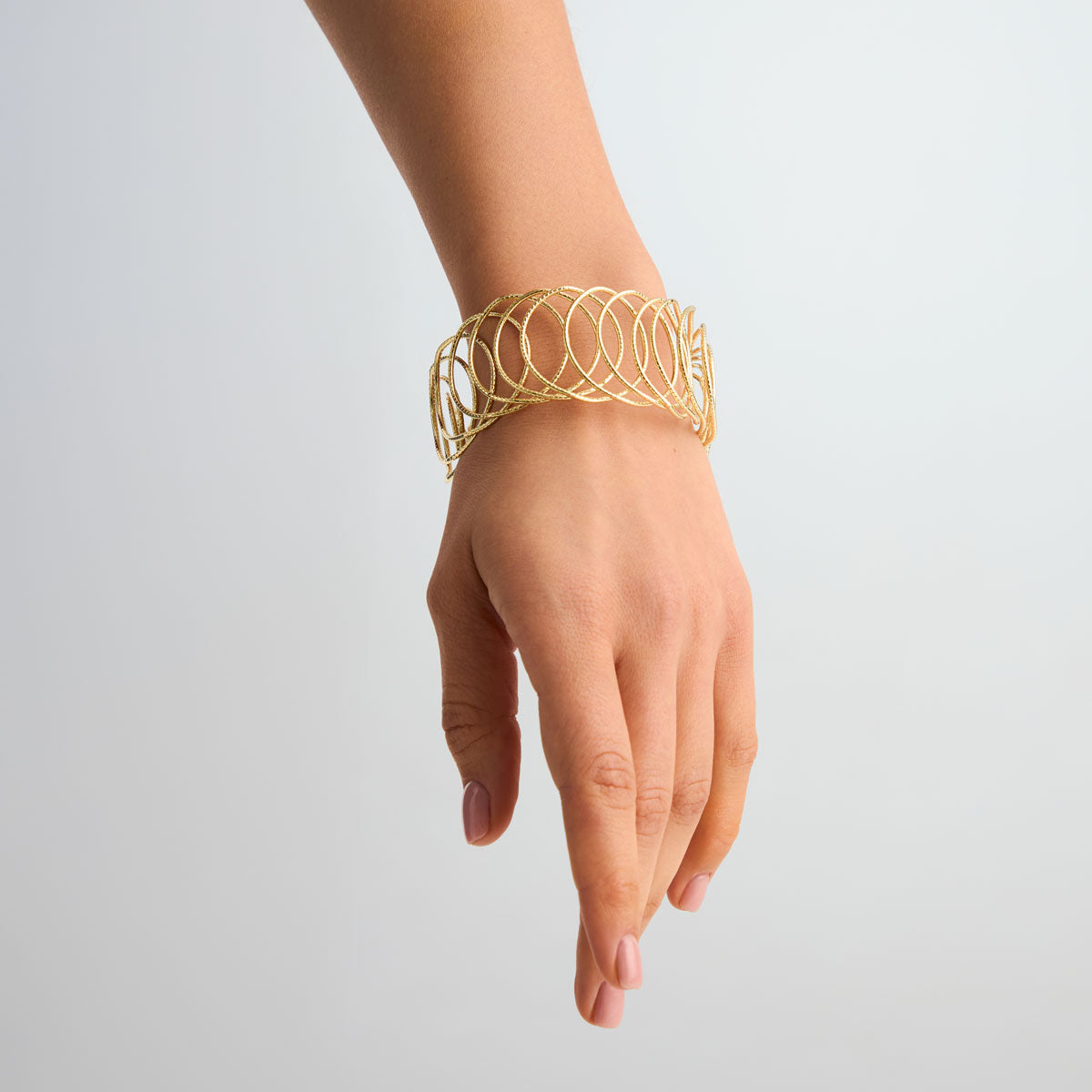 Bransoletka z mosiądzu pozłacanego - spirala - Moderno