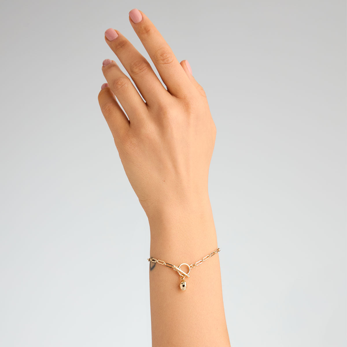 Bransoletka z mosiądzu pozłacana - serce - Moderno