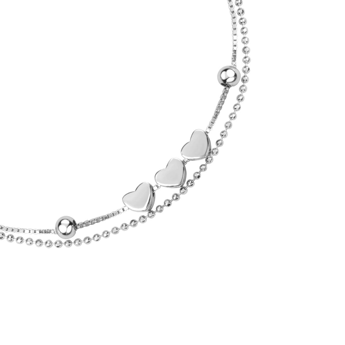Bransoletka srebrna - serca - Bambini