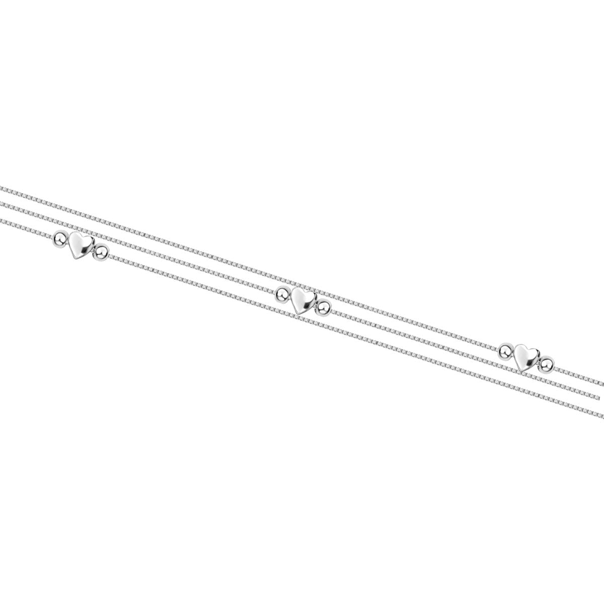 Bransoletka srebrna - serca - Bambini