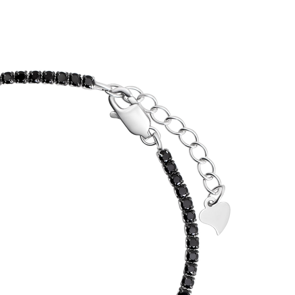 Bransoletka tenisowa srebrna z czarnymi cyrkoniami - Evento - Verona