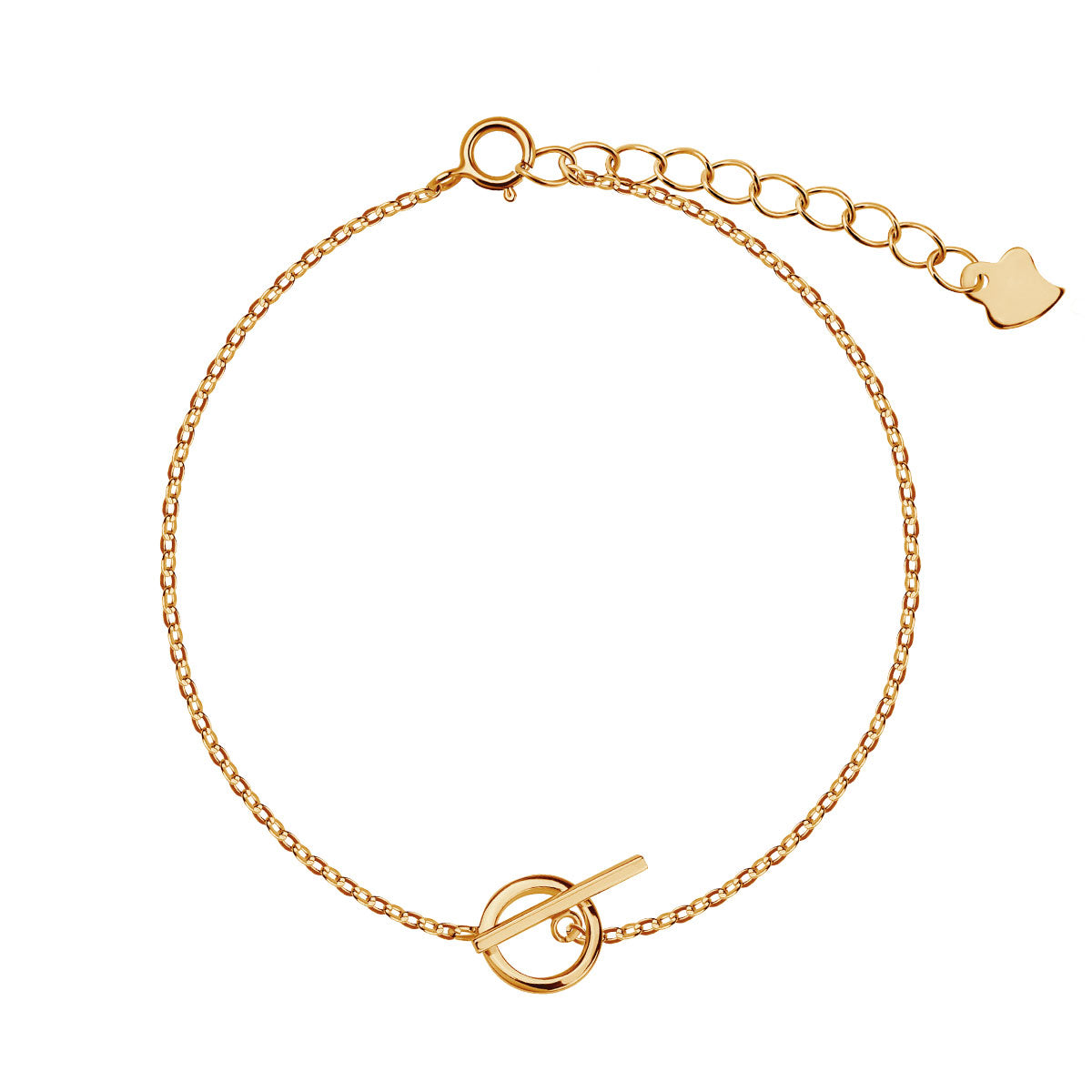 Bransoletka srebrna pozłacana - koło