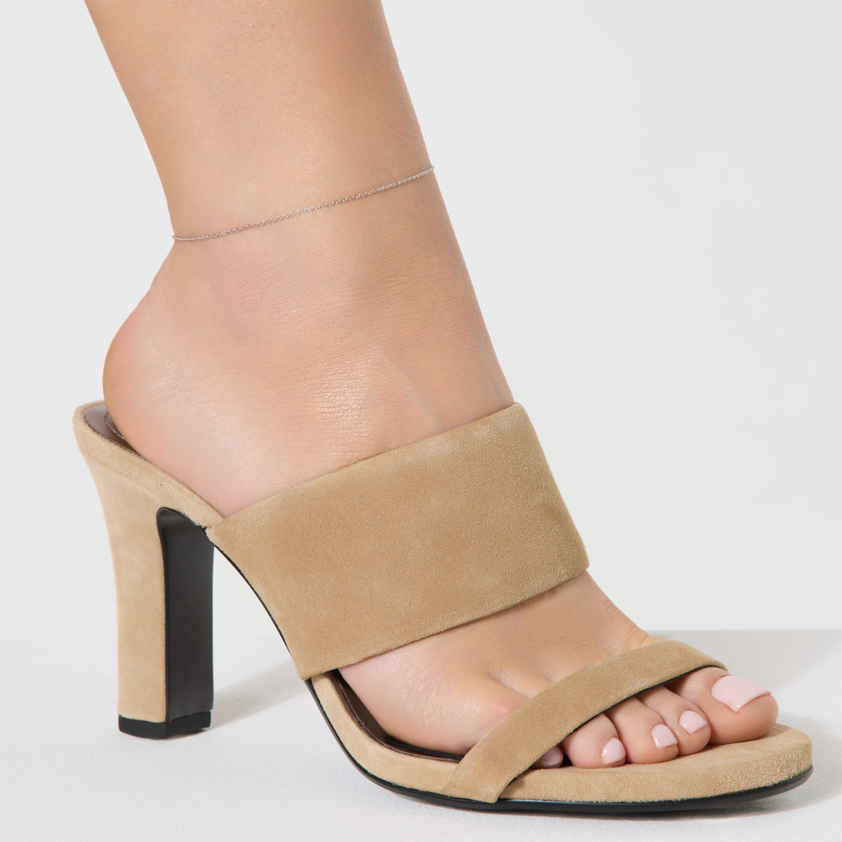 Bransoletka na nogę srebrna ze szkłem