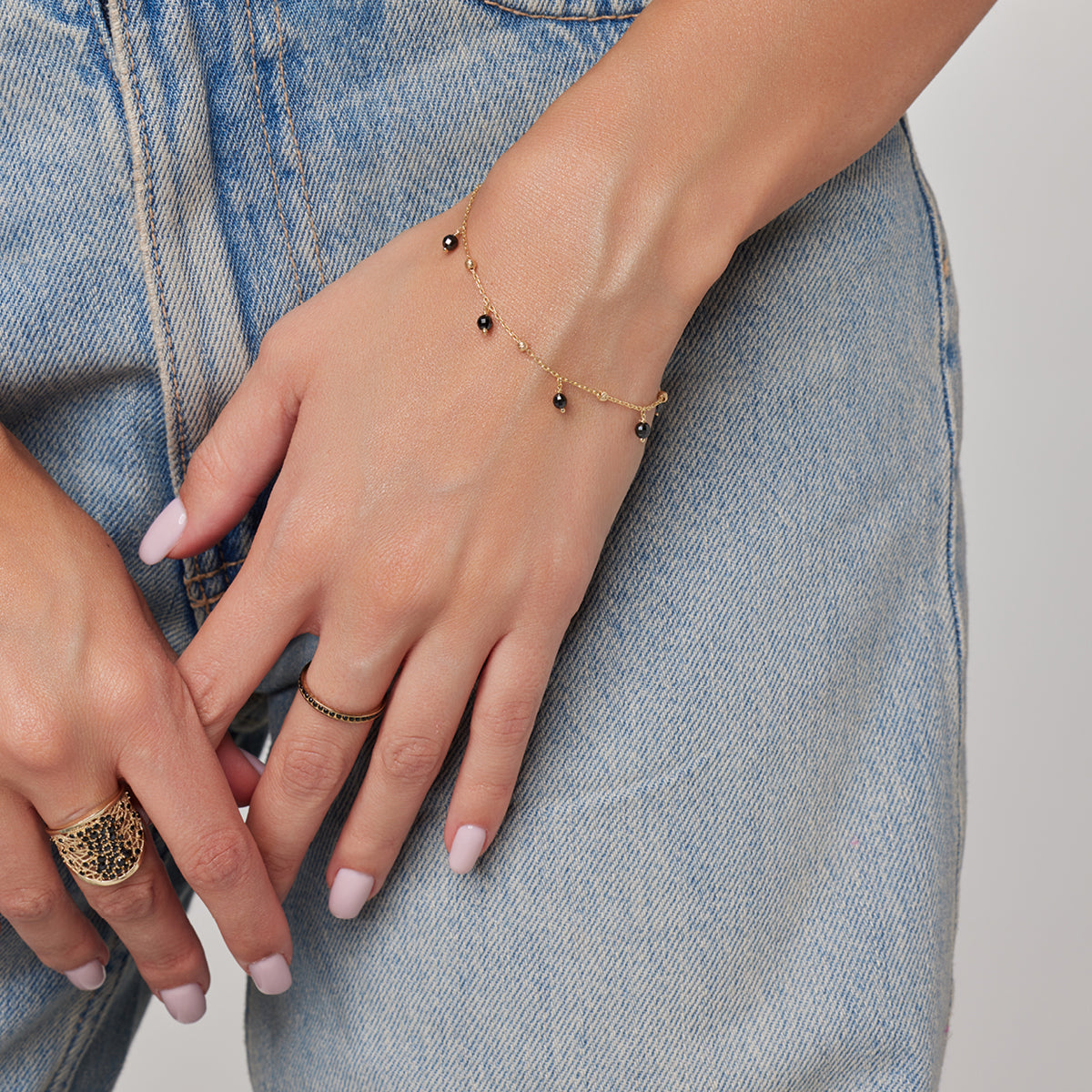 Bransoletka srebrna pozłacana z cyrkoniami - Verona