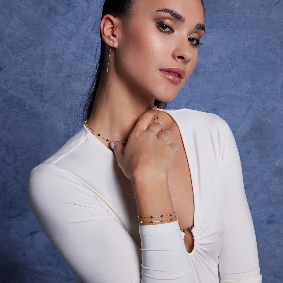 Bransoletka srebrna - serca