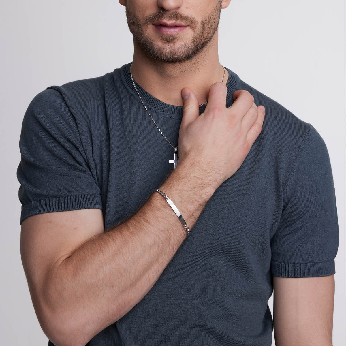 Bransoletka srebrna z blaszką