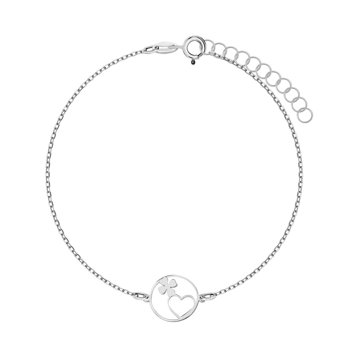 Bransoletka srebrna - serce