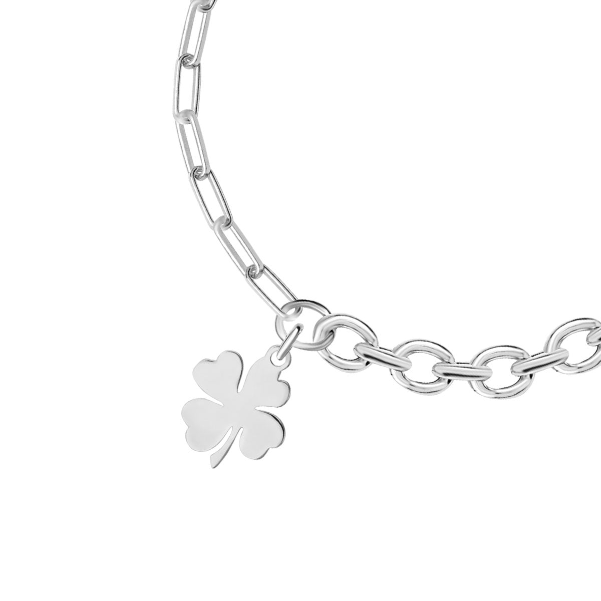 Bransoletka srebrna - koniczyna