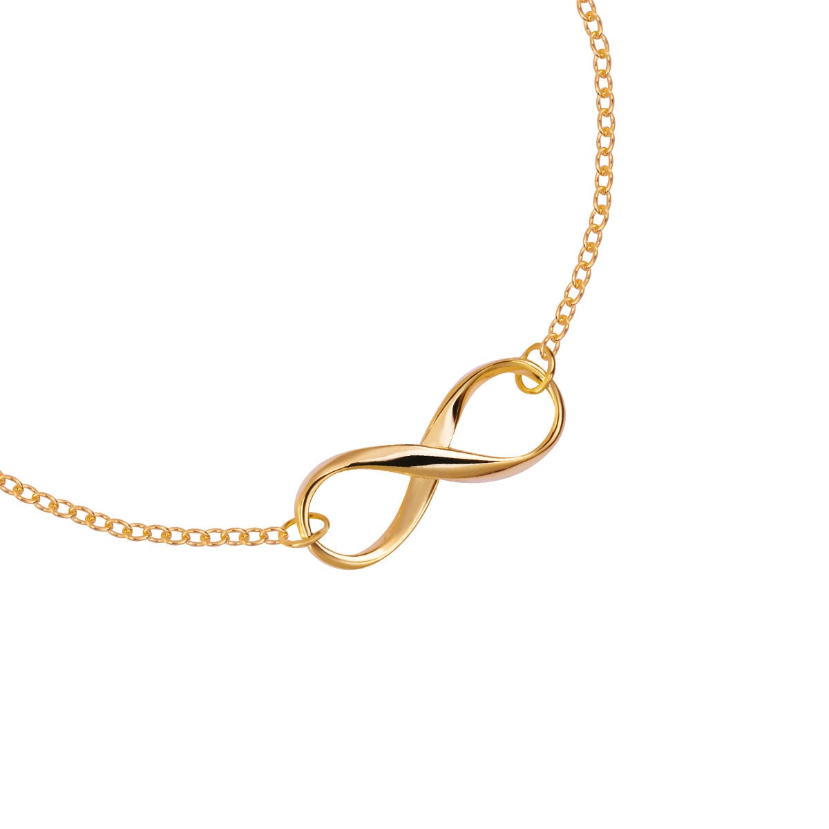 Bransoletka srebrna pozłacana - nieskończoność