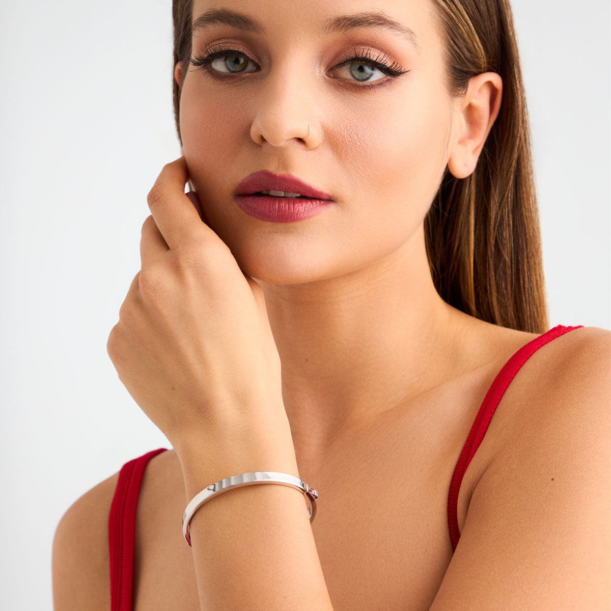 Bransoletka srebrna sztywna - Senza