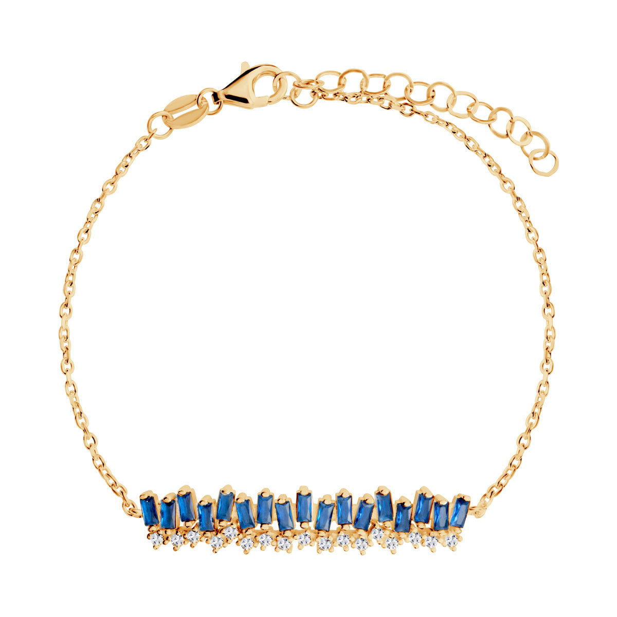 Bransoletka srebrna pozłacana z cyrkoniami - Colore